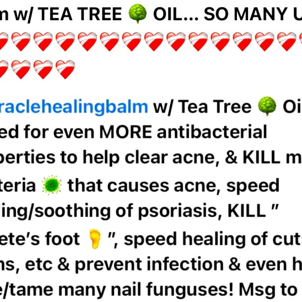 ❤️‍🩹CUSTOM w/ TEA TREE 🌳 OIL ❤️‍🩹😱 MIRACLE HEALING BALM! BEST IN BEAUTY!!